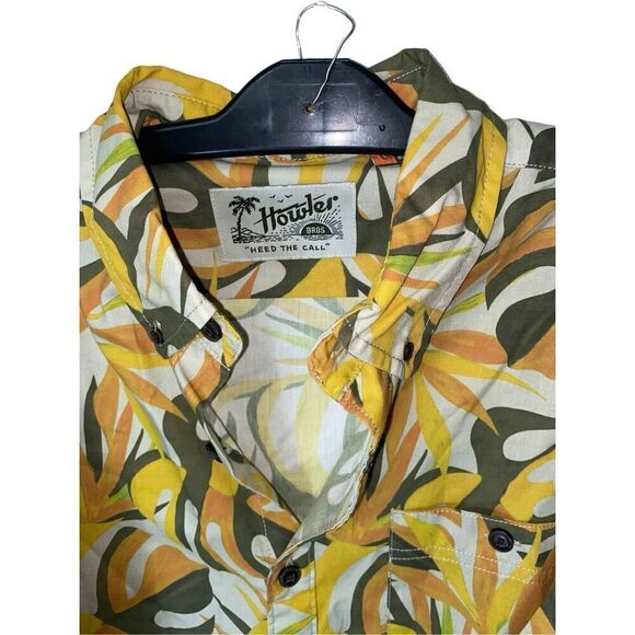 Howler Mansfield Men’s Sz L Citron Button Down Collar Lightweight Breathable Shi - Picture 3 of 5